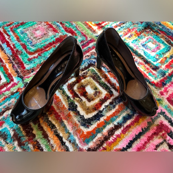 Marni black patent leather platform peep-toe heels- size 38 (EU)/7.5 - Picture 3 of 13